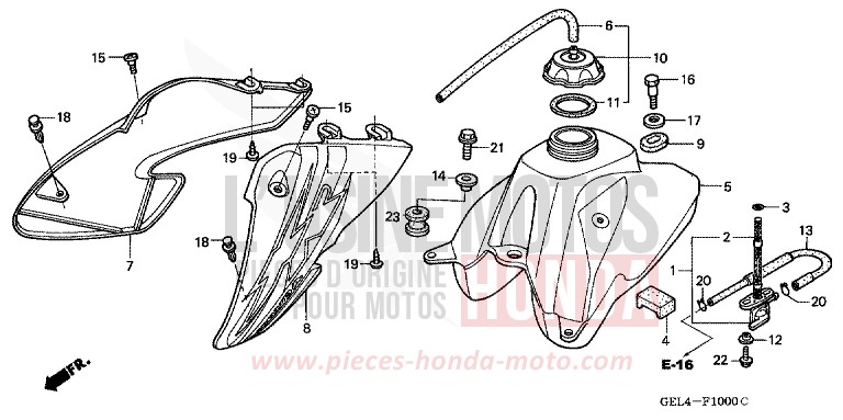 KRAFTSTOFFTANK for XR50R FIGHTING RED (R134) from 2003