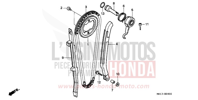 CAM CHAIN/TENSIONER for XR600R SHASTA WHITE (NH138H) from 1993