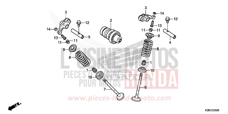 CAMSHAFT/VALVE for CRF125F EXTREME RED (R292) from 2023