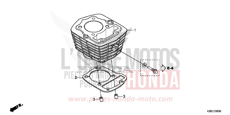 CYLINDER for CRF125F EXTREME RED (R292) from 2023
