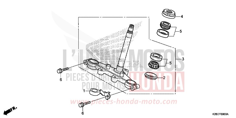 STEERING STEM for CRF125F EXTREME RED (R292) from 2023