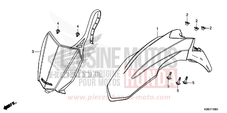 FRONT FENDER for CRF125F EXTREME RED (R292) from 2023