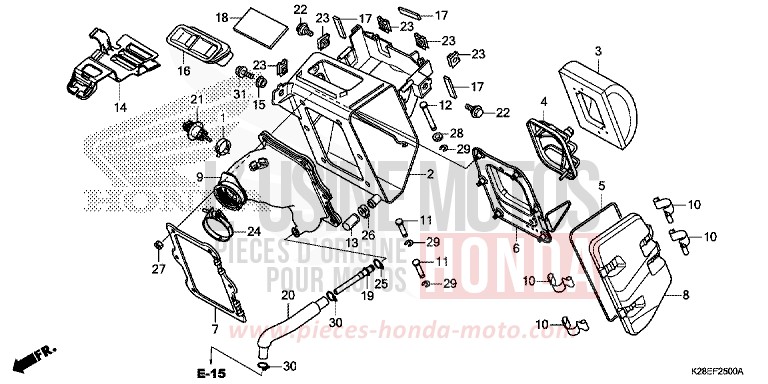 AIR CLEANER for CRF125F EXTREME RED (R292) from 2023