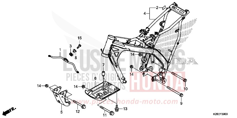 FRAME BODY for CRF125F EXTREME RED (R292) from 2023