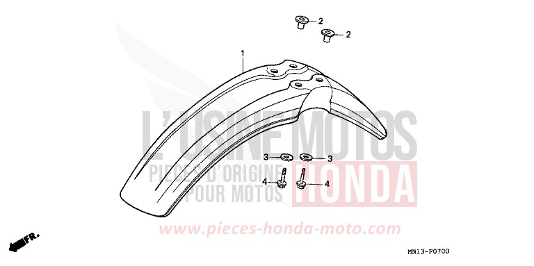 FRONT FENDER for XR600R FIGHTING RED (R134) from 1994