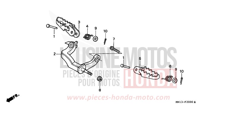 PEDANA per XR600R FIGHTING RED (R134) del 1994