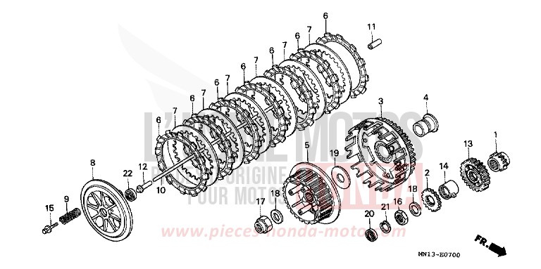 CLUTCH for XR600R SHASTA WHITE (NH138) from 1994