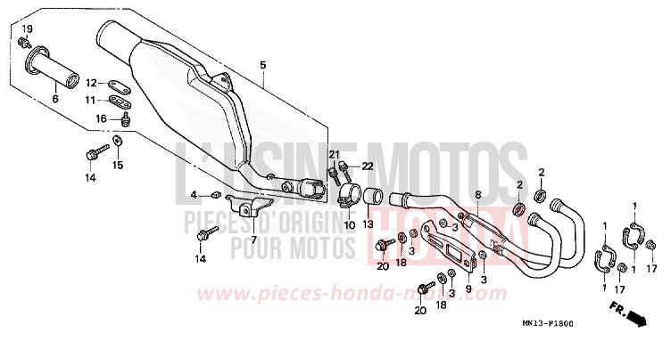 EXHAUST MUFFLER for XR600R SHASTA WHITE (NH138) from 1994