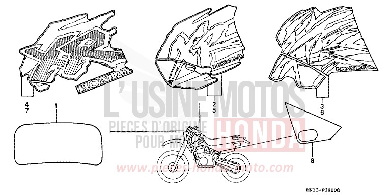 MARK (1) for XR600R SHASTA WHITE (NH138H) from 1994