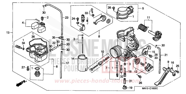 CARBURETOR for XR600R SHASTA WHITE (NH138H) from 1995