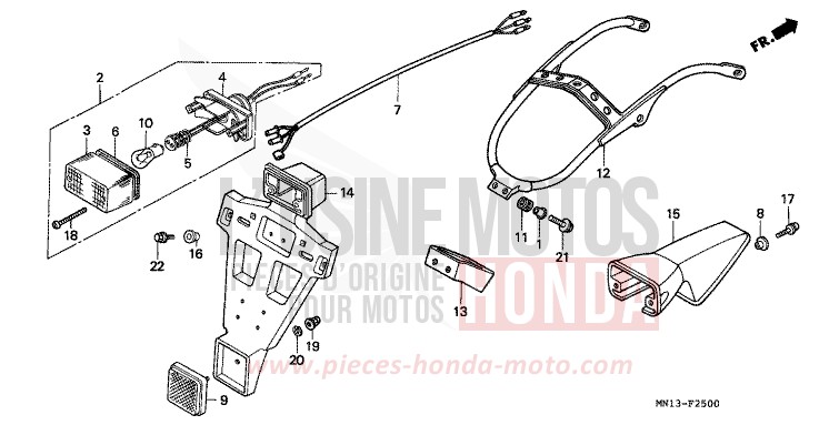 TAILLIGHT (1) for XR600R SHASTA WHITE (NH138H) from 1996