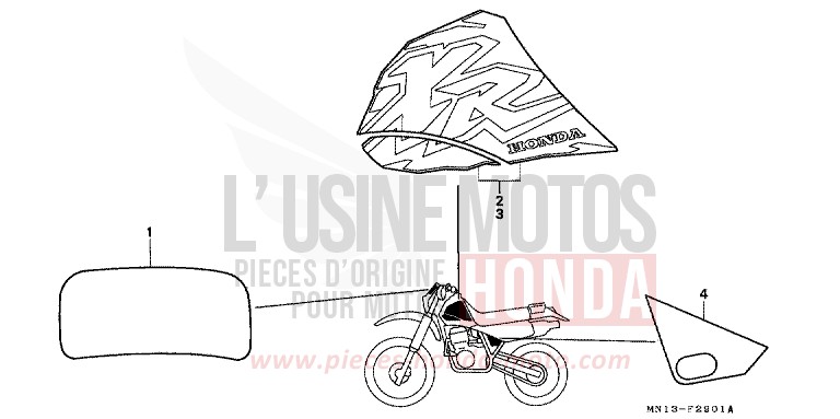 MARK (2) for XR600R SHASTA WHITE (NH138H) from 1996