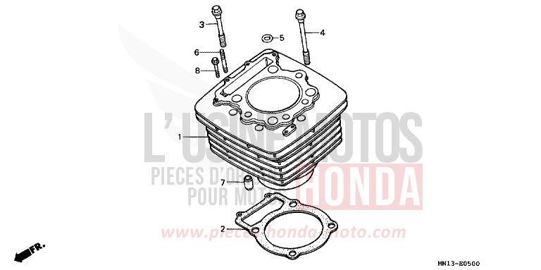 CYLINDER for XR600R SHASTA WHITE (NH138) from 1997