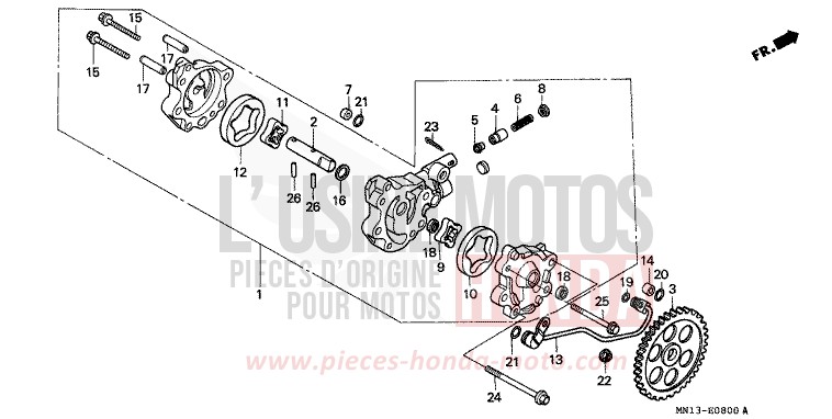 OIL PUMP for XR600R SHASTA WHITE (NH138) from 1997