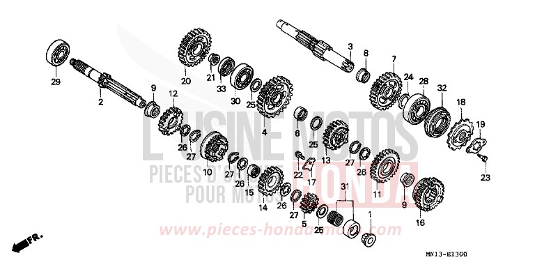 TRANSMISSION for XR600R SHASTA WHITE (NH138) from 1997