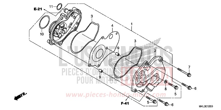 WATER PUMP for NC750X PEARL GLARE WHITE (NHB53) from 2020