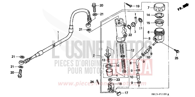 REAR BRAKE MASTER CYLINDER for XR600R SHASTA WHITE (NH138) from 1997