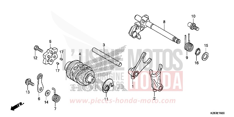 GEARSHIFT DRUM for CRF125FB EXTREME RED (R292) from 2017