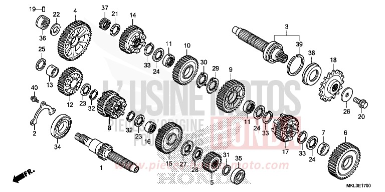 TRANSMISSION (NC750XA) for NC750X PEARL GLARE WHITE (NHB53) from 2020