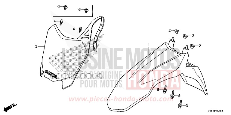 PARAFANGO ANTERIORE per CRF125FB EXTREME RED (R292) del 2017