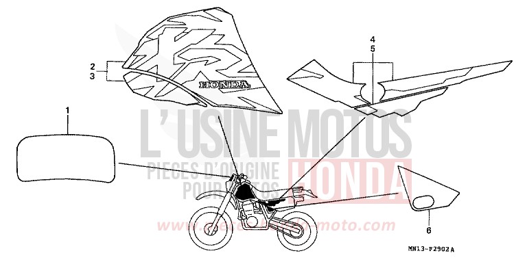 MARK (3) for XR600R SHASTA WHITE (NH138) from 1997