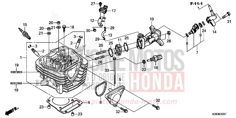 CYLINDER HEAD (CRF125F/FB K) for CRF125FB EXTREME RED (R292) from 2019