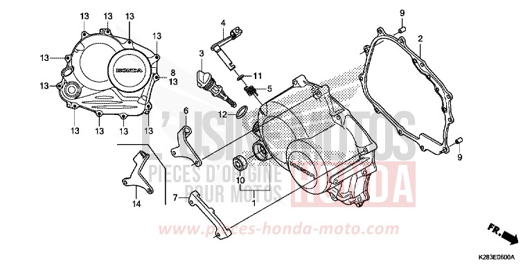 RIGHT CRANKCASE COVER for CRF125FB EXTREME RED (R292) from 2019