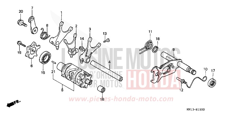 GEAR SHIFT DRUM for XR600R SHASTA WHITE (NH138) from 1998