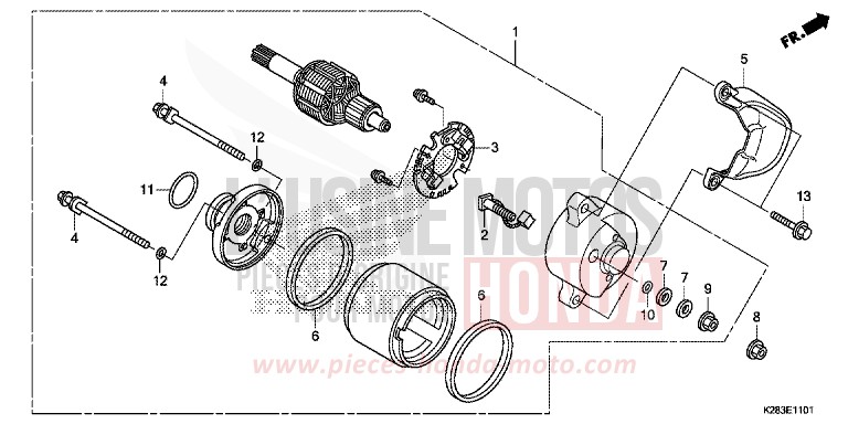 STARTER MOTOR (CRF125F/FB K) for CRF125FB EXTREME RED (R292) from 2019