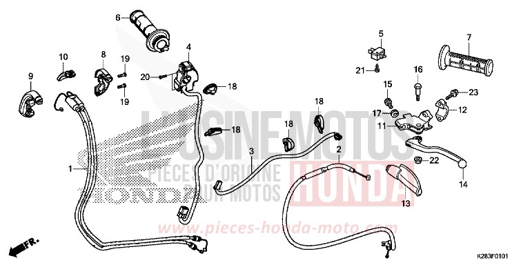 HANDLE LEVER/SWITCH/CABLE (CRF125F/FB K) for CRF125FB EXTREME RED (R292) from 2019