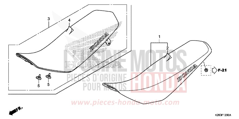 SEAT for CRF125FB EXTREME RED (R292) from 2019