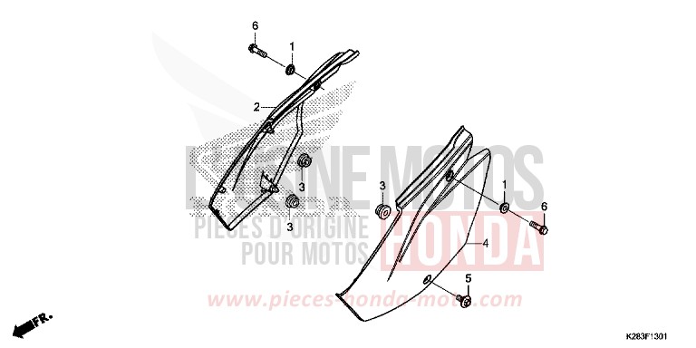 SIDE COVER (CRF125F/FB K) for CRF125FB EXTREME RED (R292) from 2019