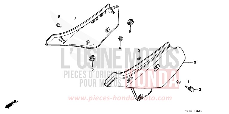 SIDE COVER for XR600R SHASTA WHITE (NH138) from 1998
