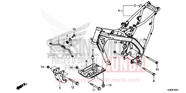 FRAME BODY (CRF125F/FB K) for CRF125FB EXTREME RED (R292) from 2019