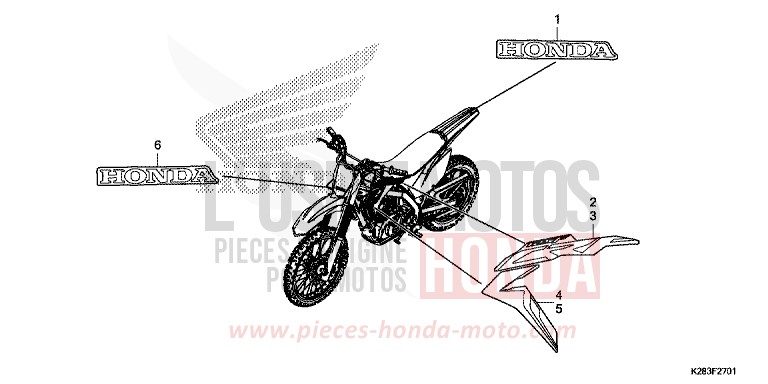 MARK (CRF125F/FB K) for CRF125FB EXTREME RED (R292) from 2019