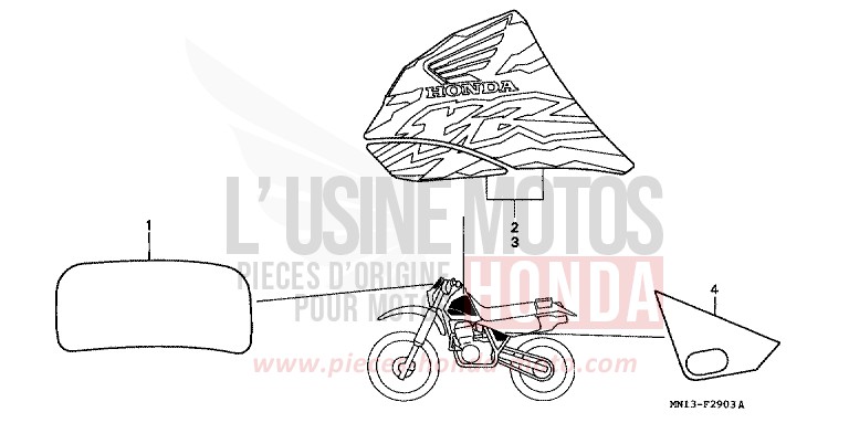 MARK (4) for XR600R SHASTA WHITE (NH138) from 1998