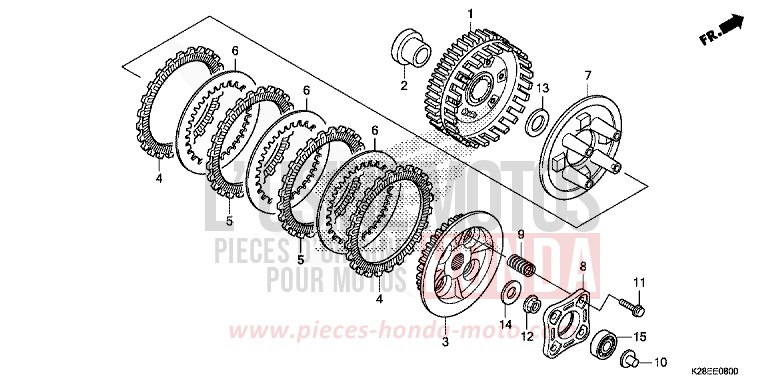 CLUTCH for CRF125FB EXTREME RED (R292) from 2023
