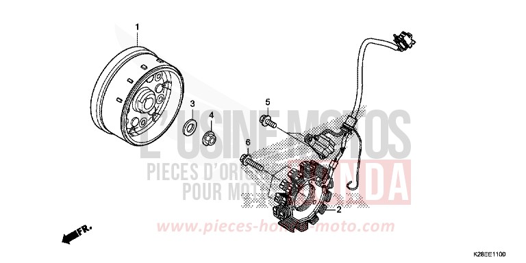 GENERATOR for CRF125FB EXTREME RED (R292) from 2023