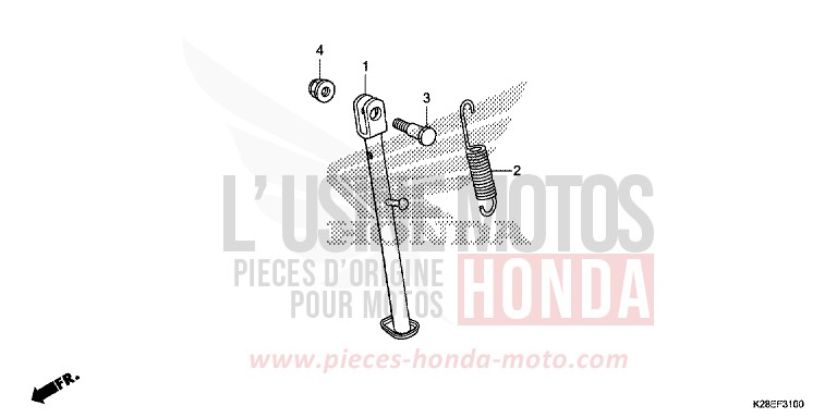 SIDE STAND for CRF125FB EXTREME RED (R292) from 2023