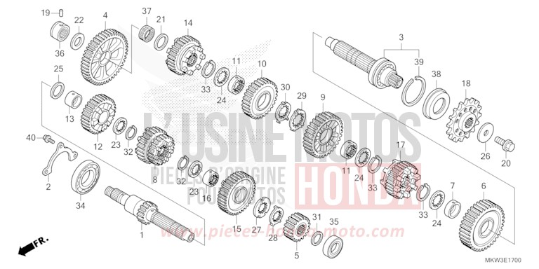 TRANSMISSION (NC750XA) for NC750X GLINT WAVE BLUE METALLIC (B197) from 2021