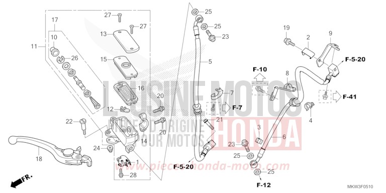 FRONT BRAKE MASTER CYLINDER for NC750X GLINT WAVE BLUE METALLIC (B197) from 2021