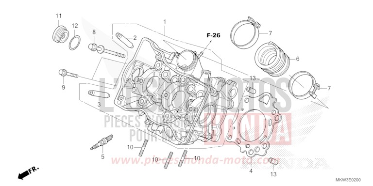 TESTATA per NC750X GRAND PRIX RED (R380) del 2021