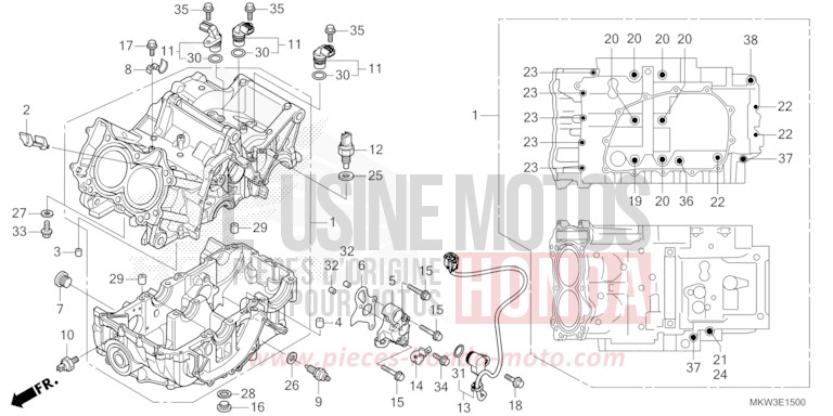 CRANKCASE for NC750X GRAND PRIX RED (R380) from 2021