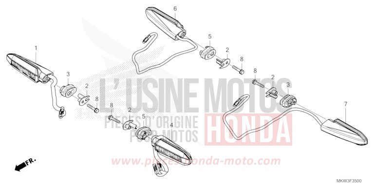 WINKER for NC750X GRAND PRIX RED (R380) from 2021