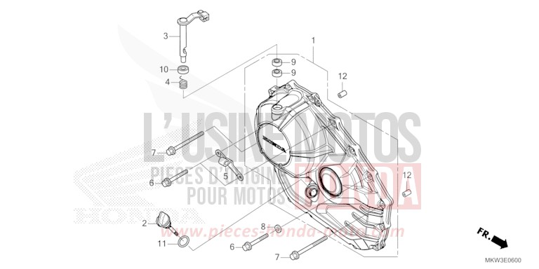 RIGHT CRANKCASE COVER (NC750XA) for NC750X MAT BALLISTIC BLACK METALLIC (NHA86) from 2021