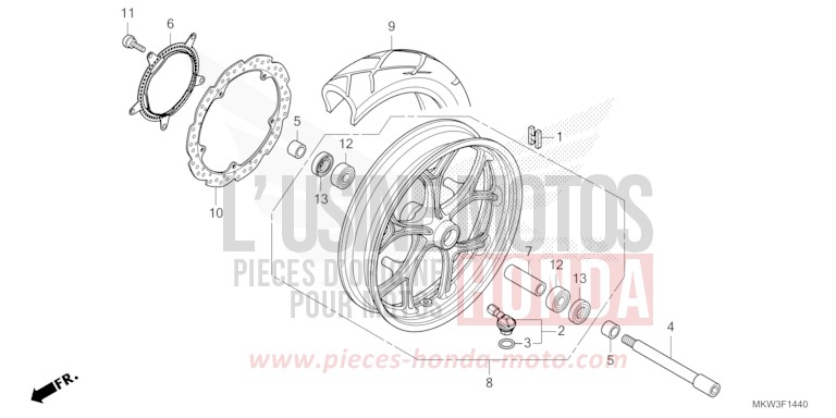 FRONT WHEEL for NC750X MAT BALLISTIC BLACK METALLIC (NHA86) from 2021