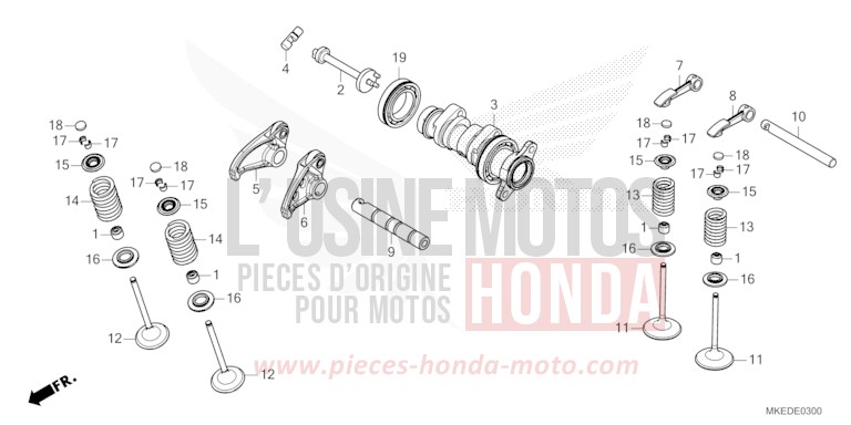 CAMSHAFT/VALVE for CRF450R EXTREME RED (R292) from 2023