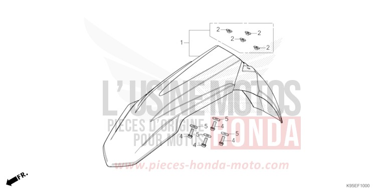 FRONT FENDER for CRF250R EXTREME RED (R292) from 2023