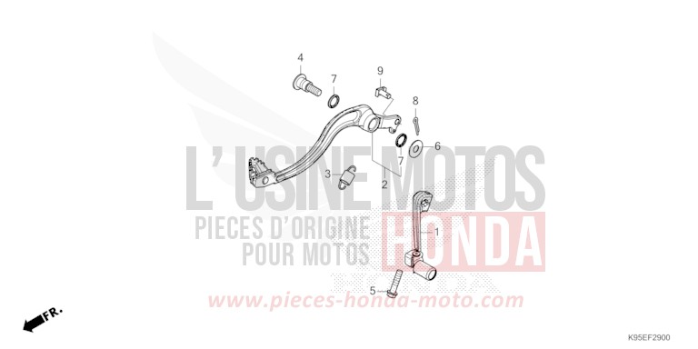 PEDAL for CRF250R EXTREME RED (R292) from 2023