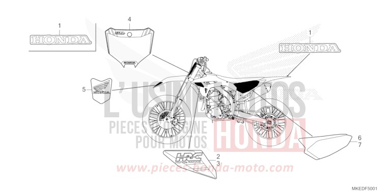 MARK (2) for CRF450R EXTREME RED (R292) from 2023